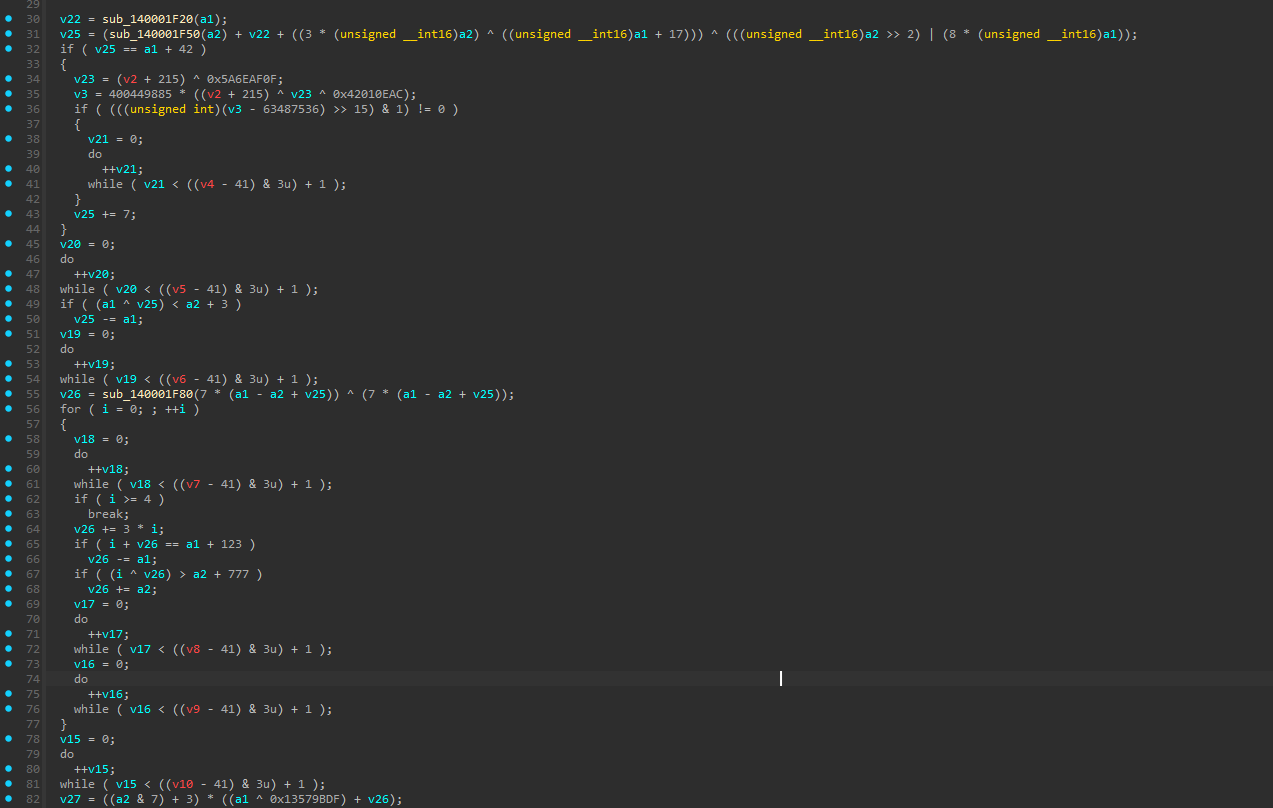 Hex-Rays pseudocode after bcf pass