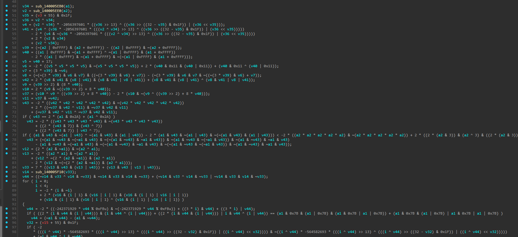 Hex-Rays pseudocode after mba pass